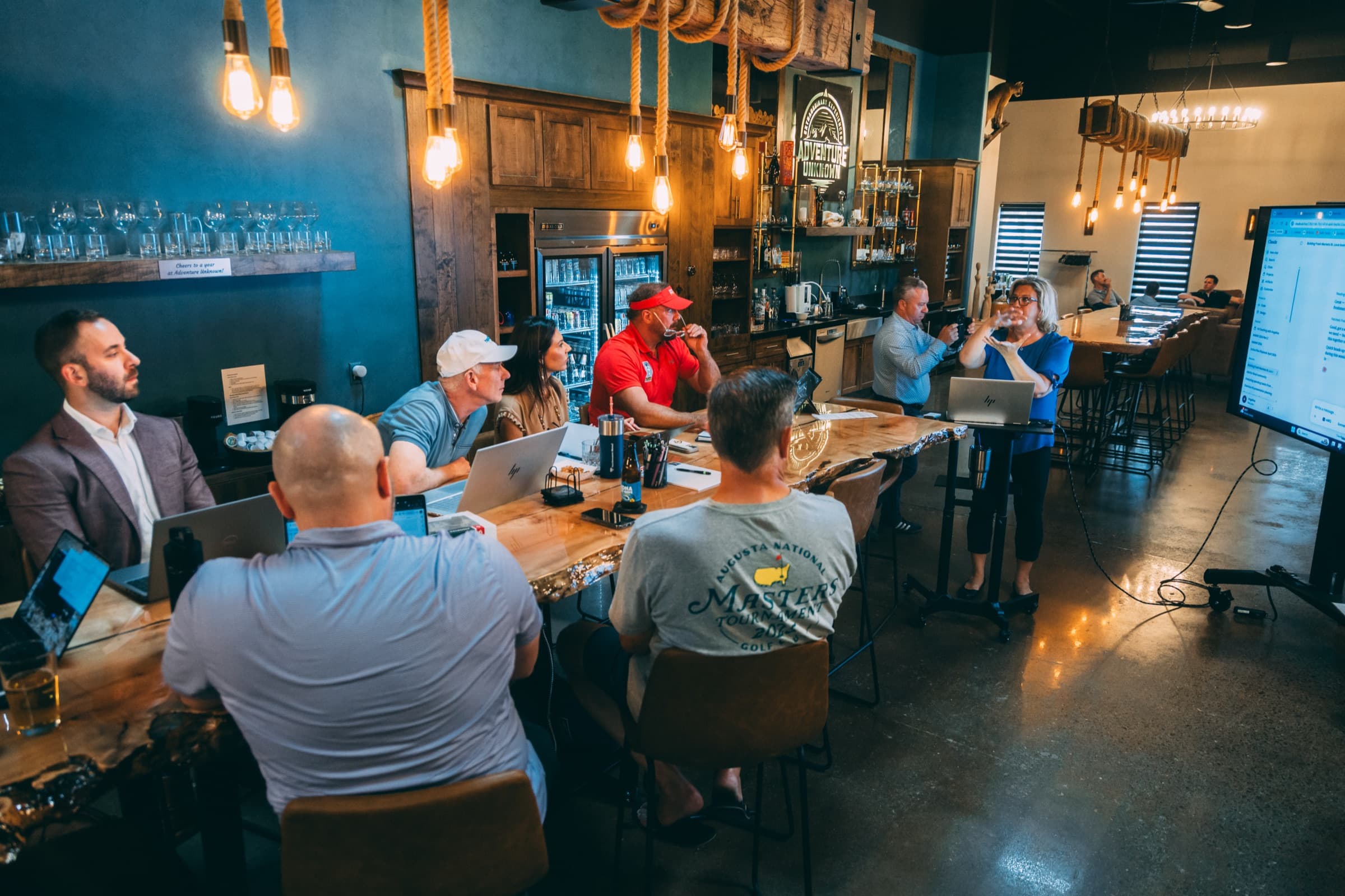 Members at a private dinner inside the clubhouse