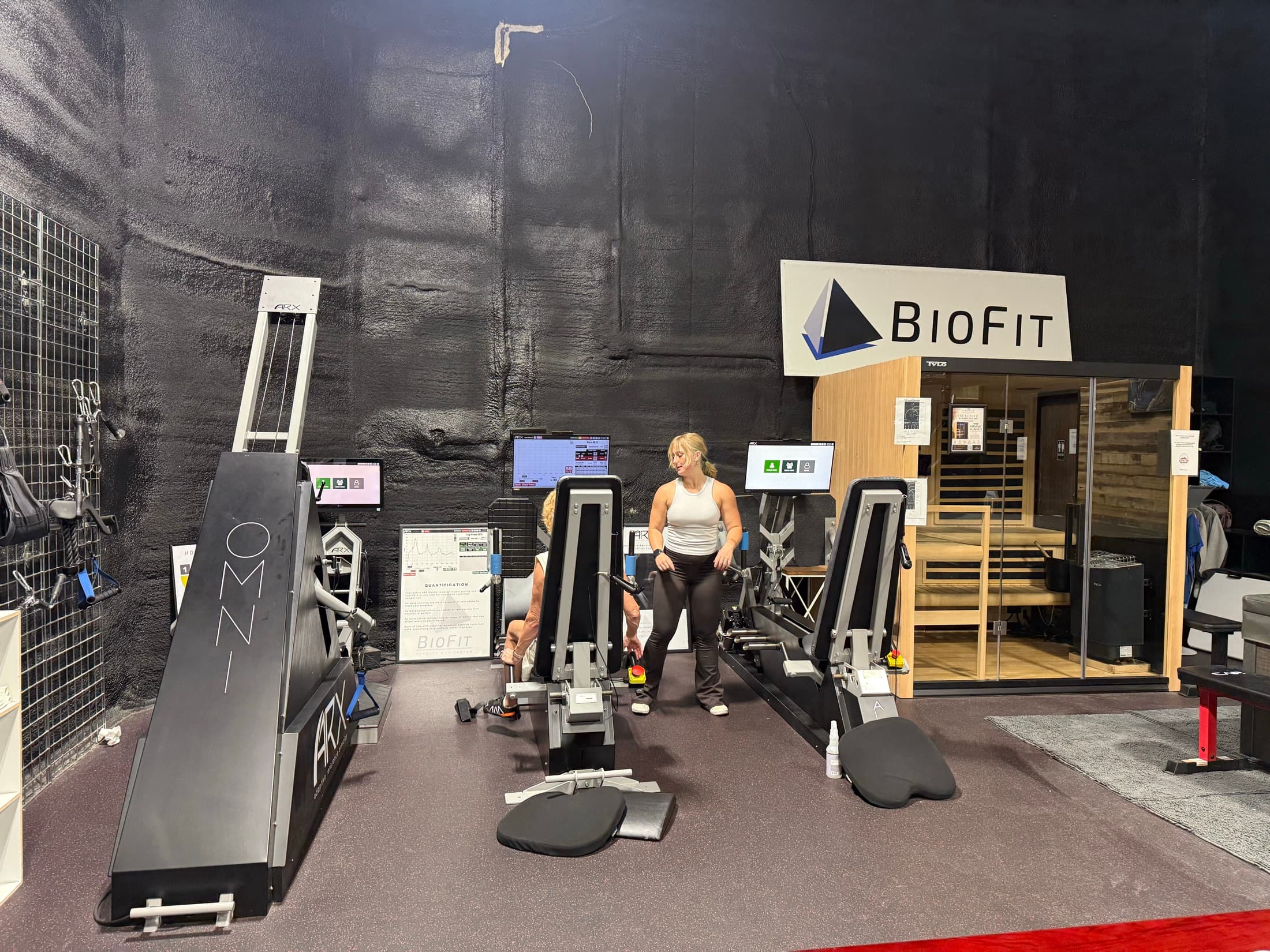 Members training in the BioFit gym and recovery area at Adventure Unknown